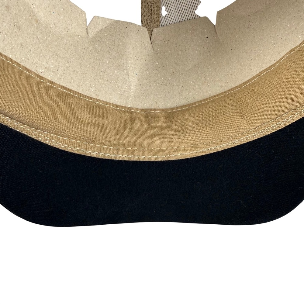 Nissin Baseball Cap Tan Black Two Tone Embroidered Adjustable Strapback Hat - Picture 12 of 12
